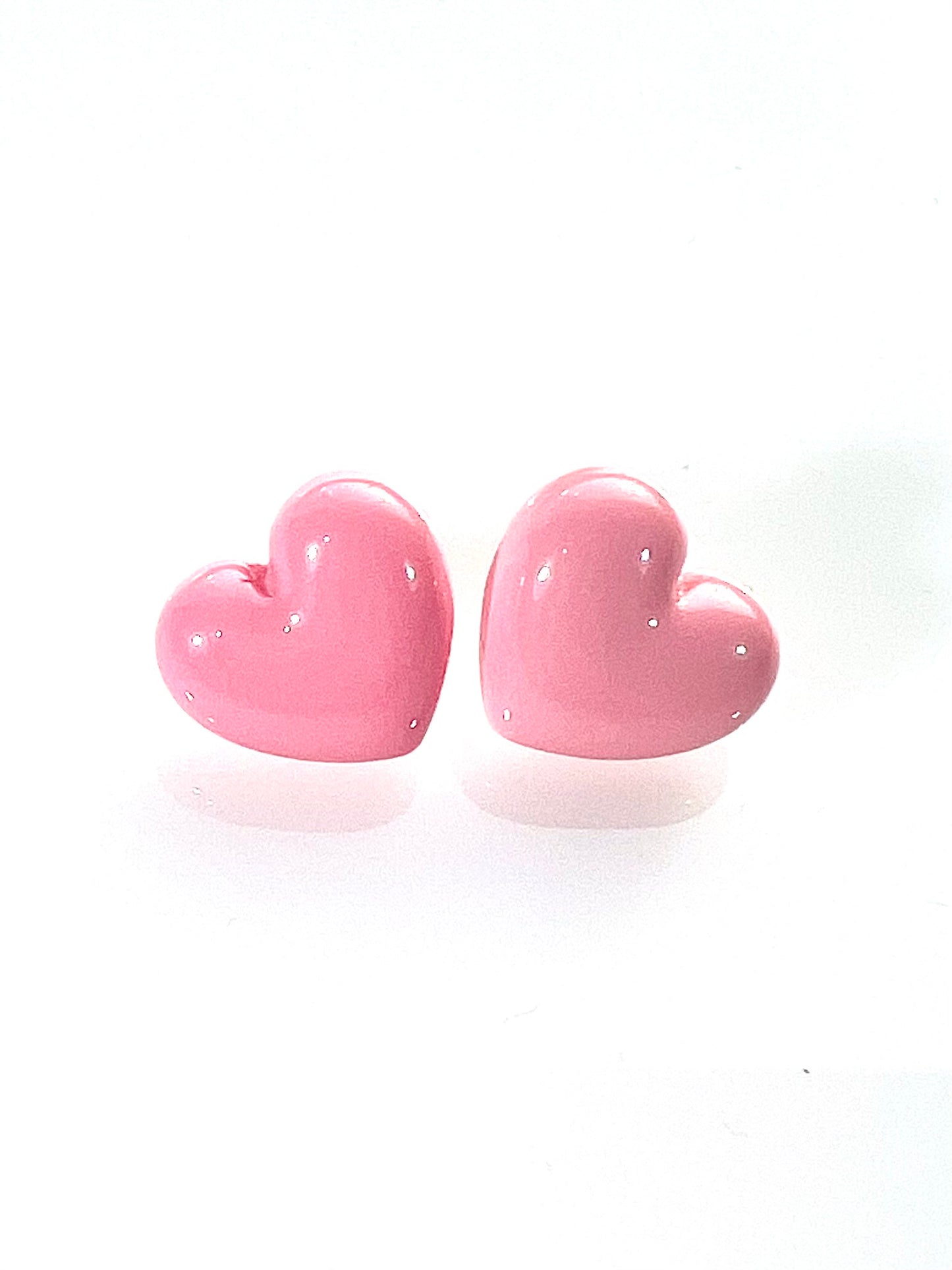 Pendientes corazón rosa