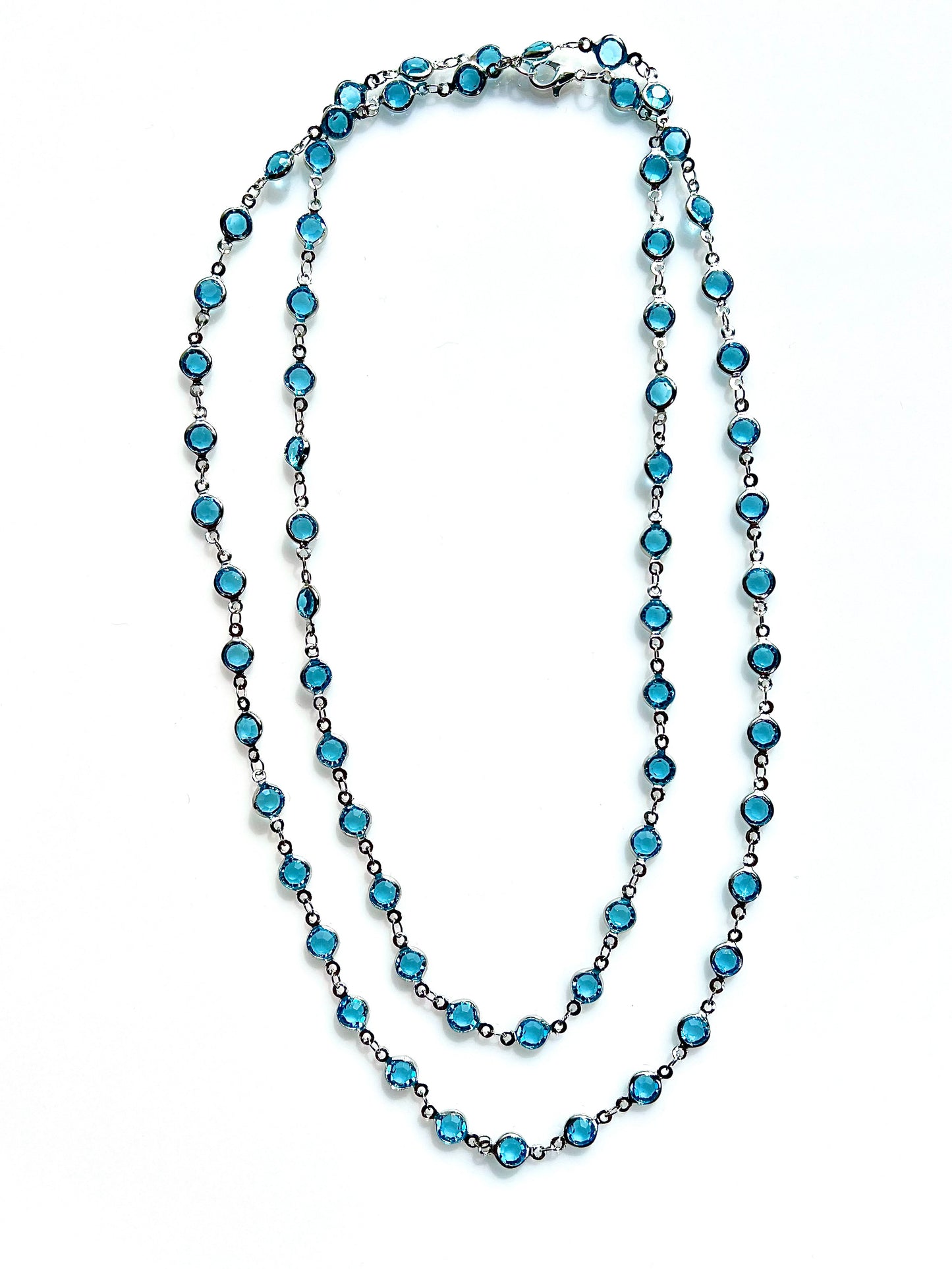 Collar largo Solara azul/ plata