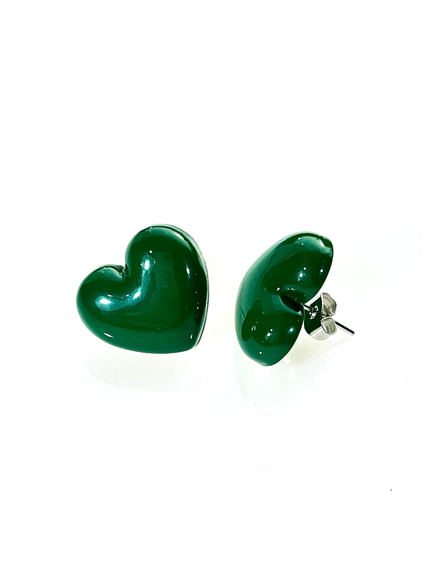 Pendientes corazón verde