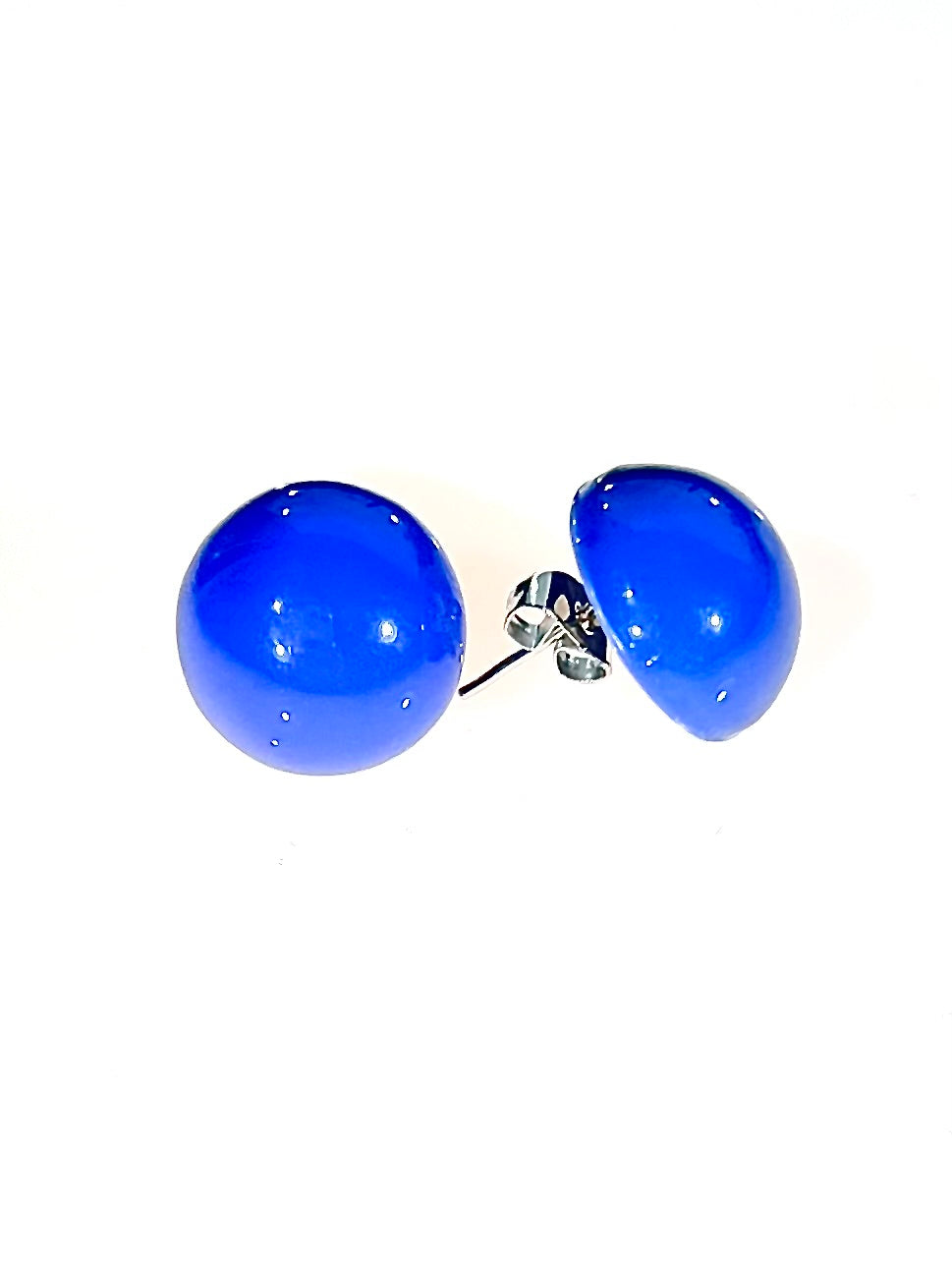 Pendientes media esfera azul