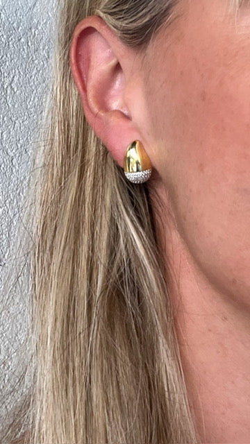 Pendientes gota pavé en oro