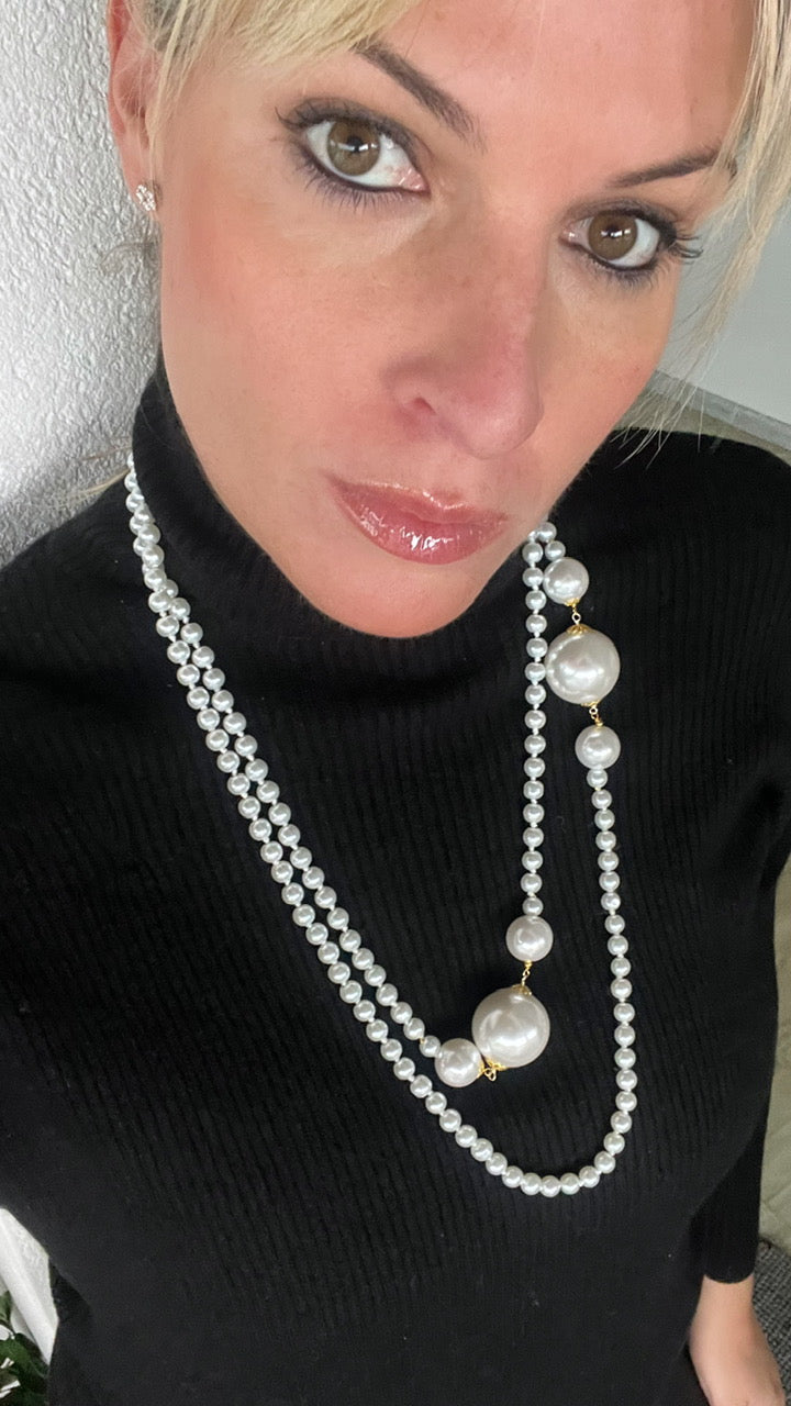 Collar largo perlas