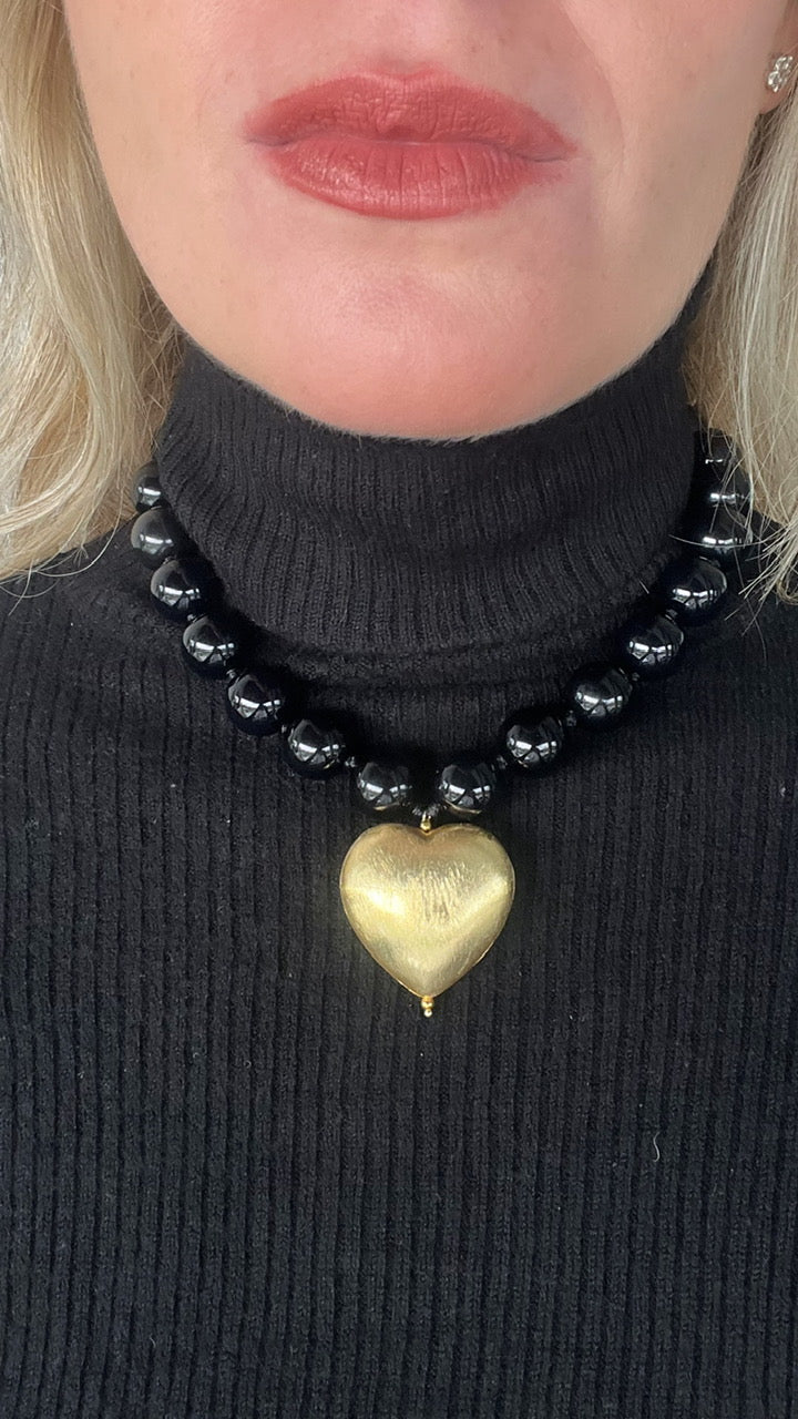 Collar Cuore en negro