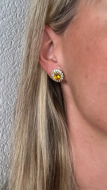 Pendientes rosetón amarillo