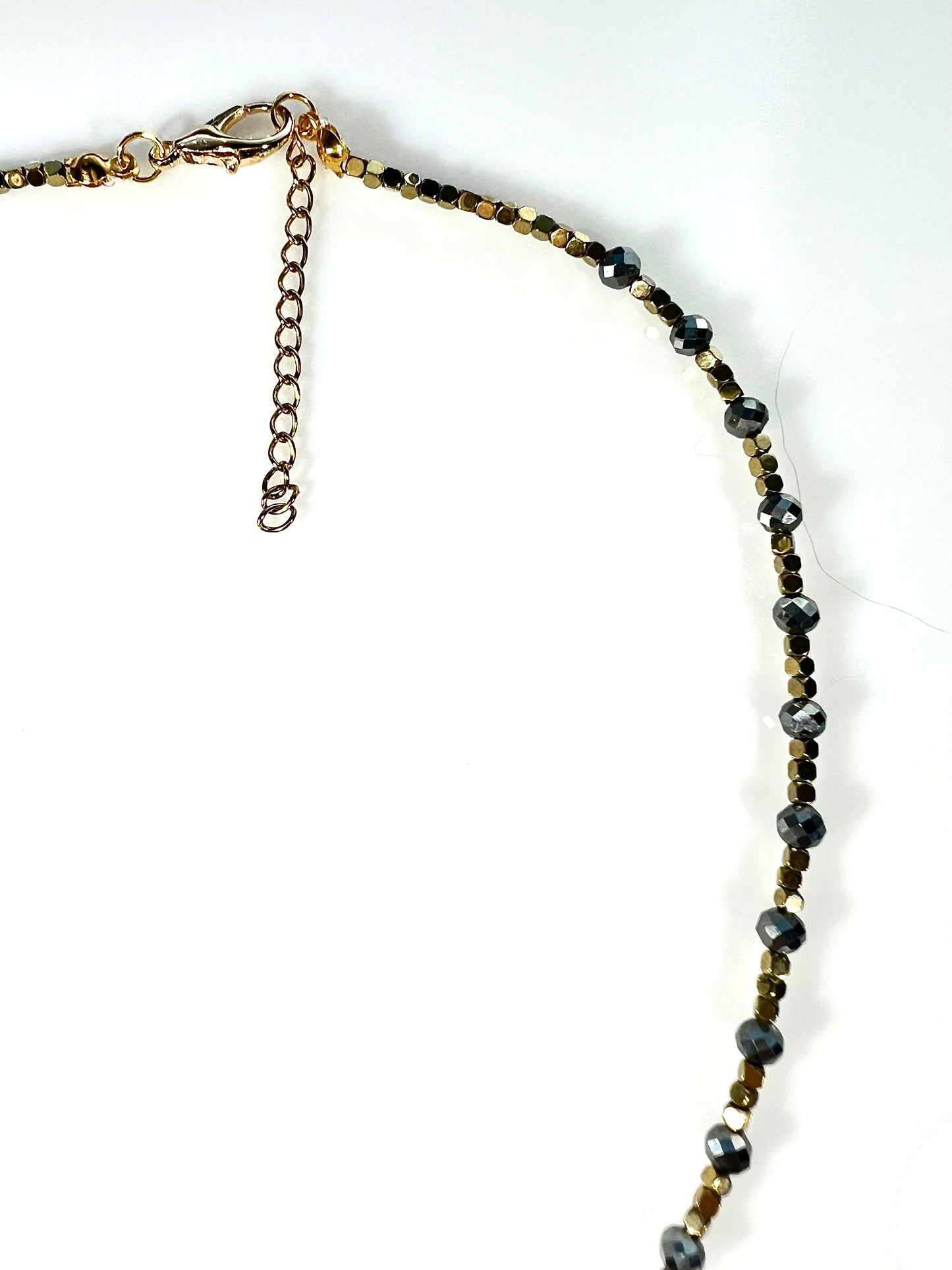 Collar Flor en hematites bicolor
