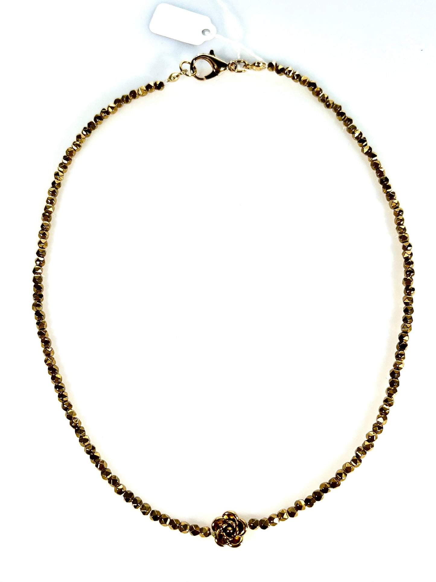 Collar Flor en hematites dorados
