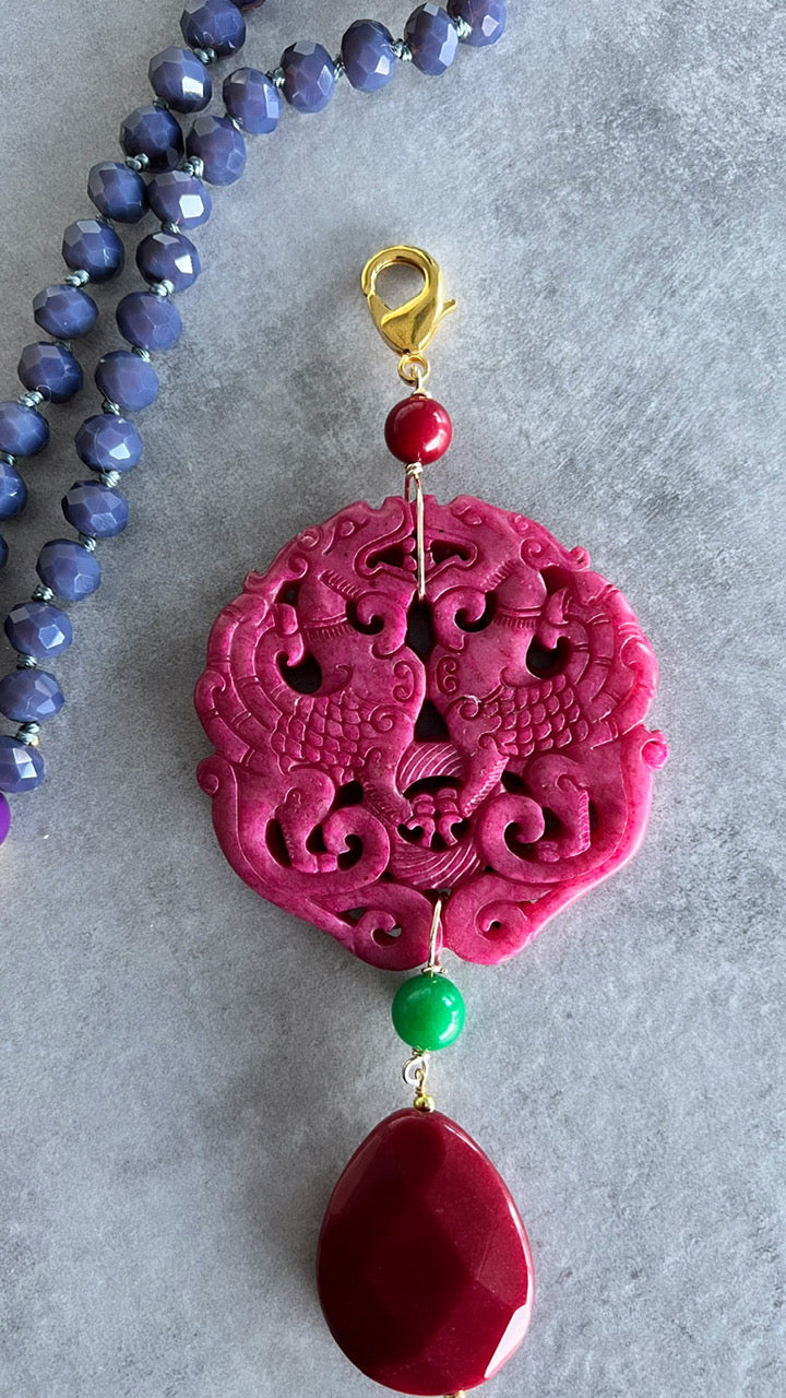 Colgante Mandala en fucsia