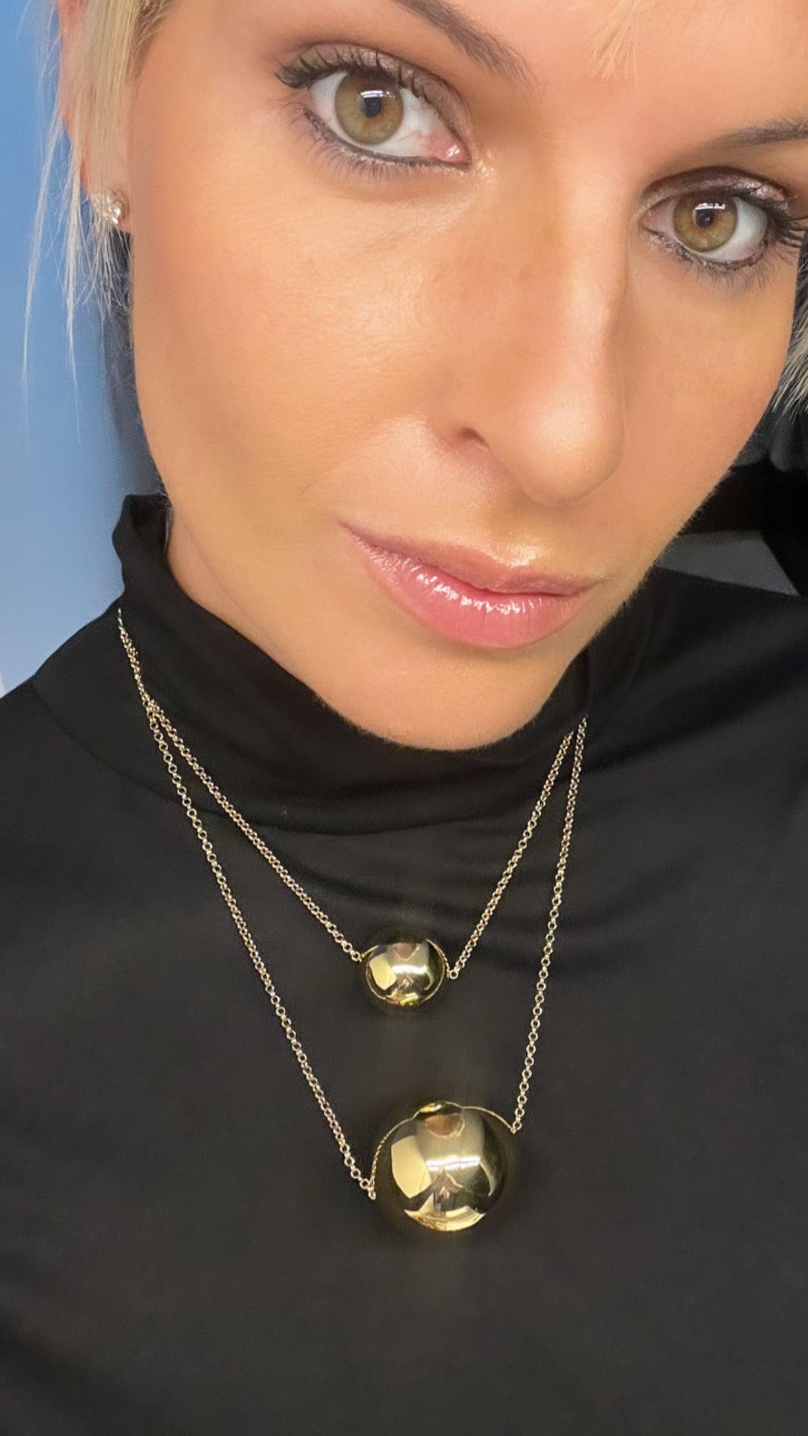 Collar 2 bolas oro