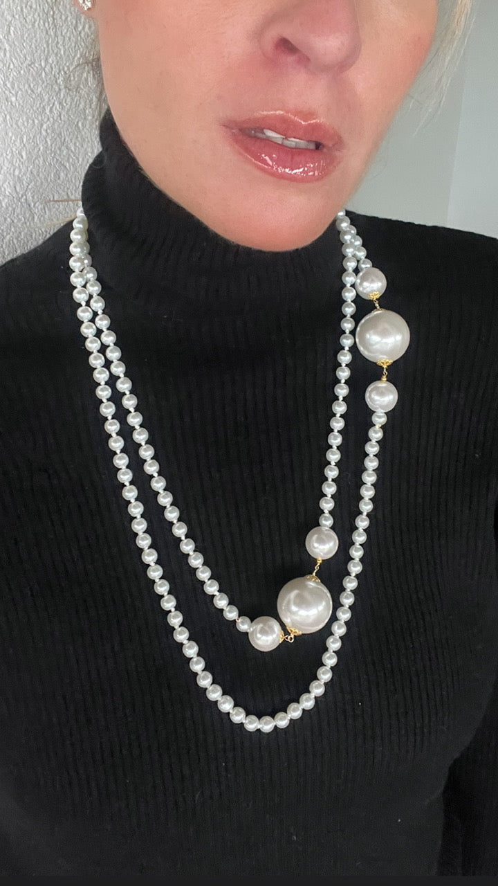 Collar largo perlas