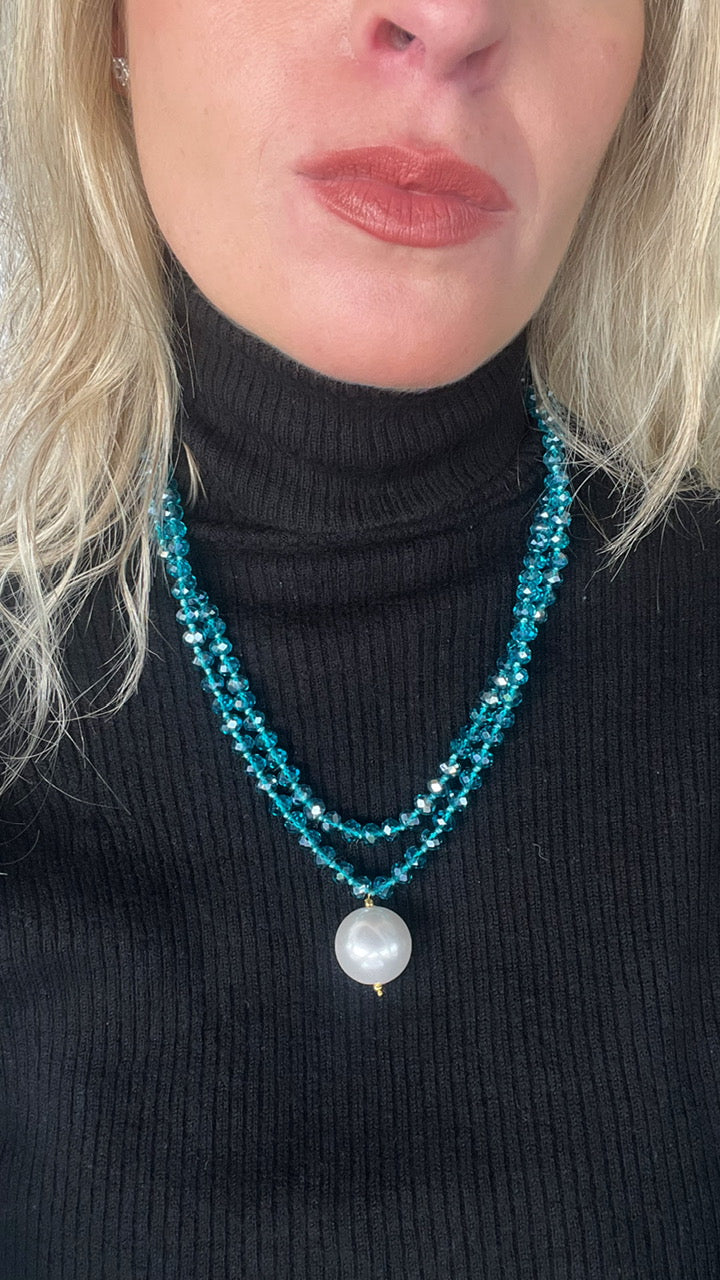 Collar piedra color Tiffany