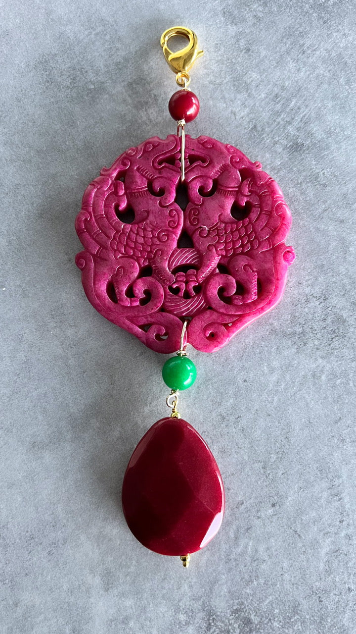 Colgante Mandala en fucsia