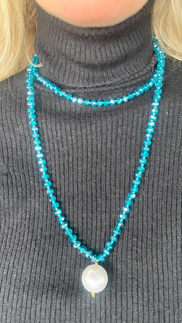 Collar piedra color Tiffany