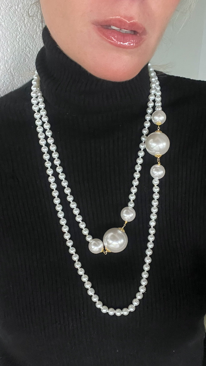 Collar largo perlas