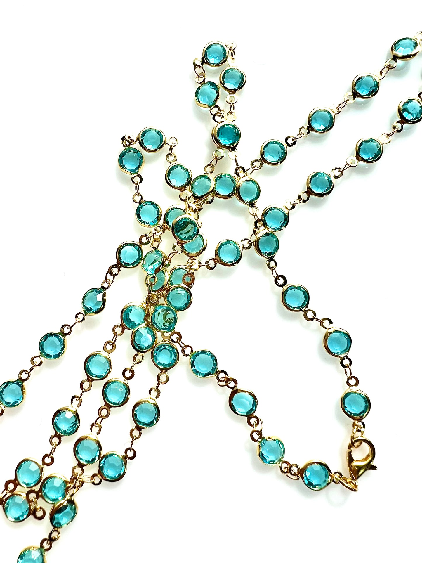 Collar largo Solara azul/ oro