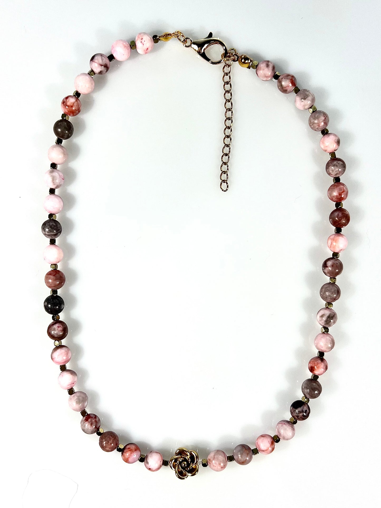 Collar Flor en jaspe zebra