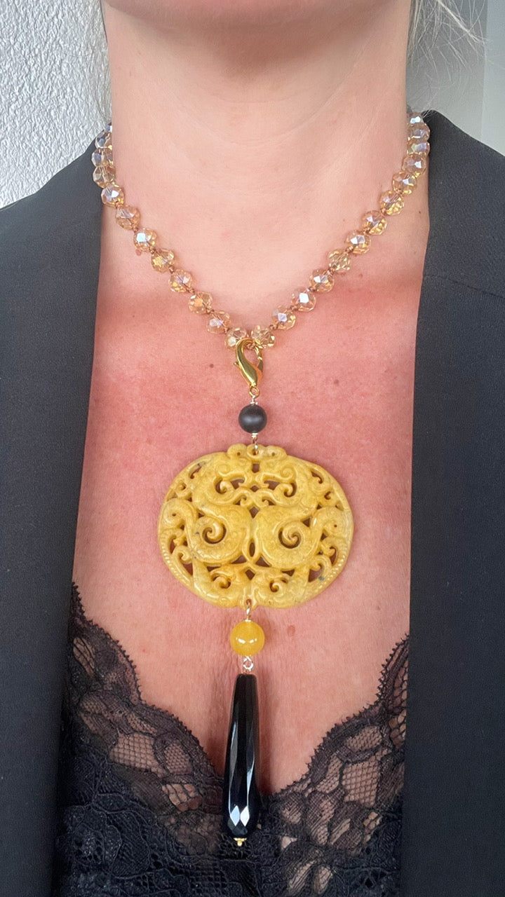 Colgante Mandala en amarillo