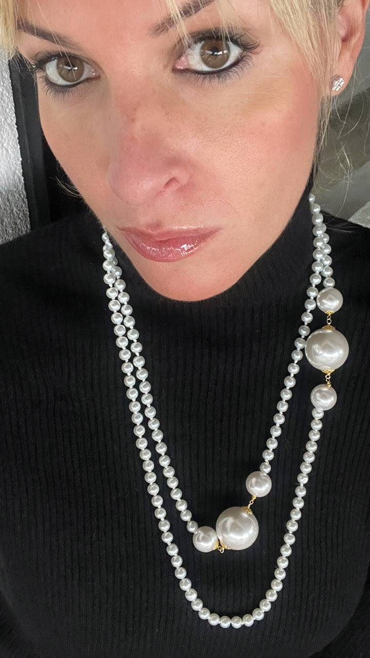 Collar largo perlas