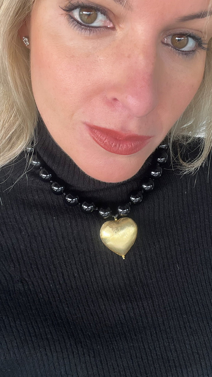 Collar Cuore en negro