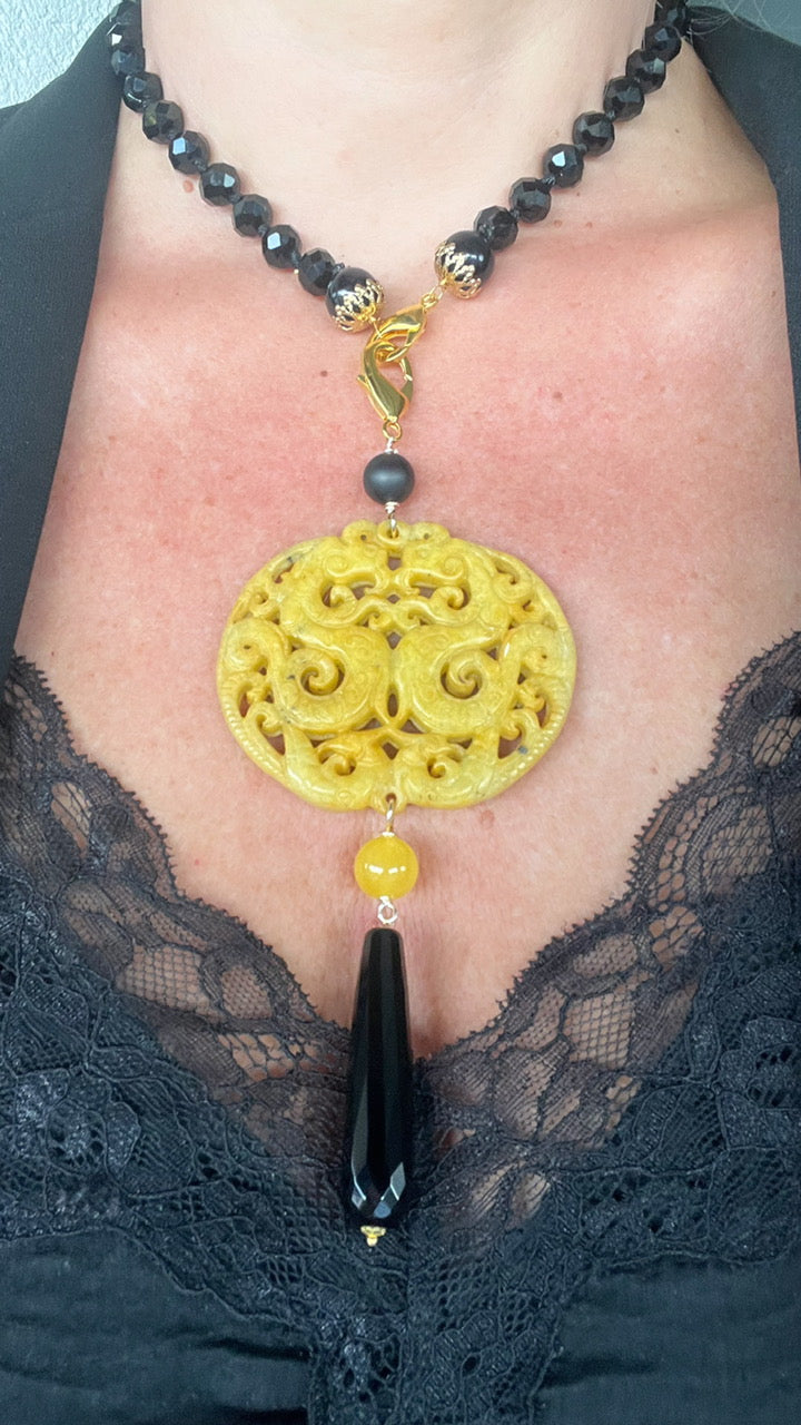 Colgante Mandala en amarillo