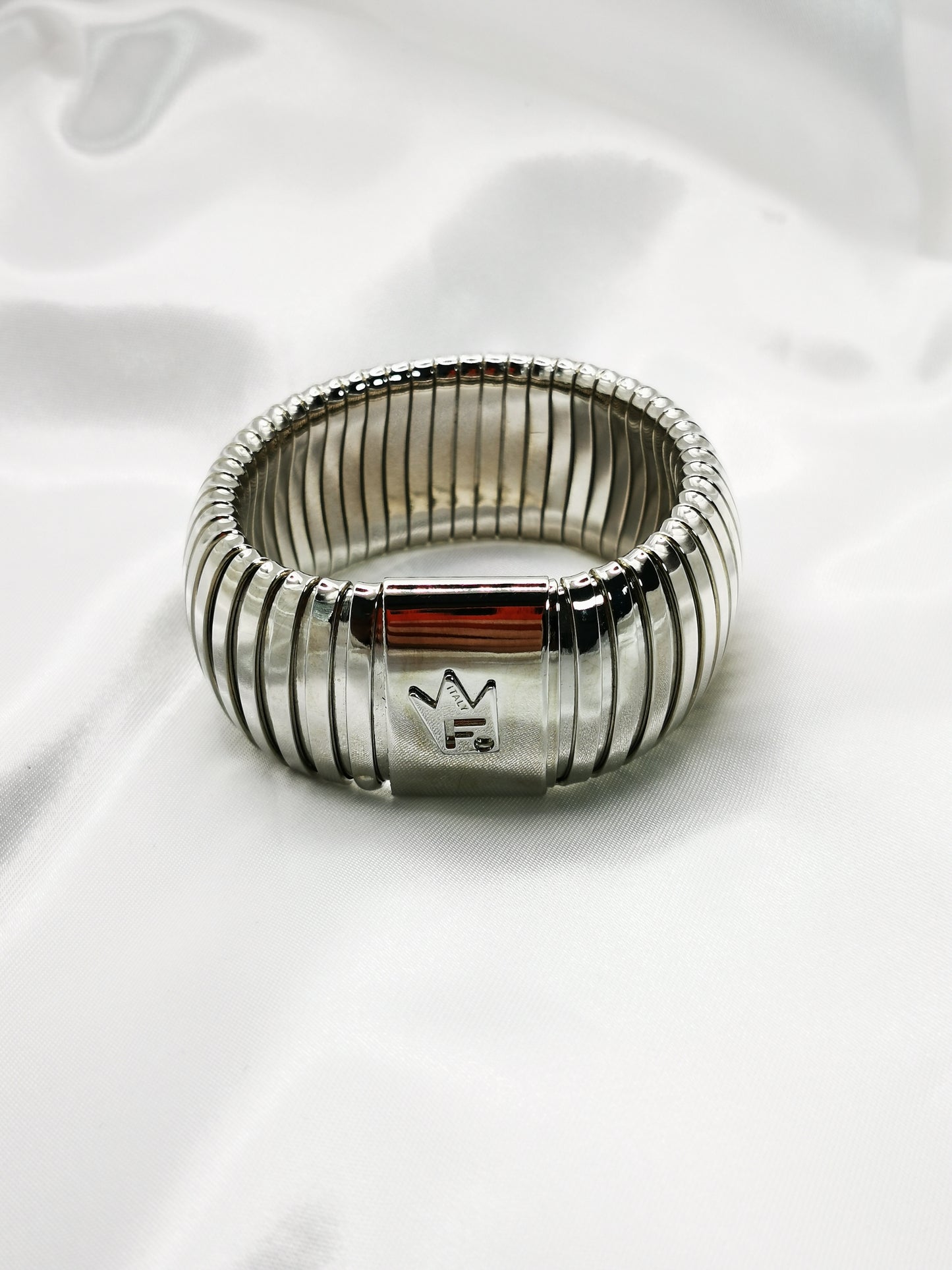 Pulsera tubogas rodio 3cm ancho