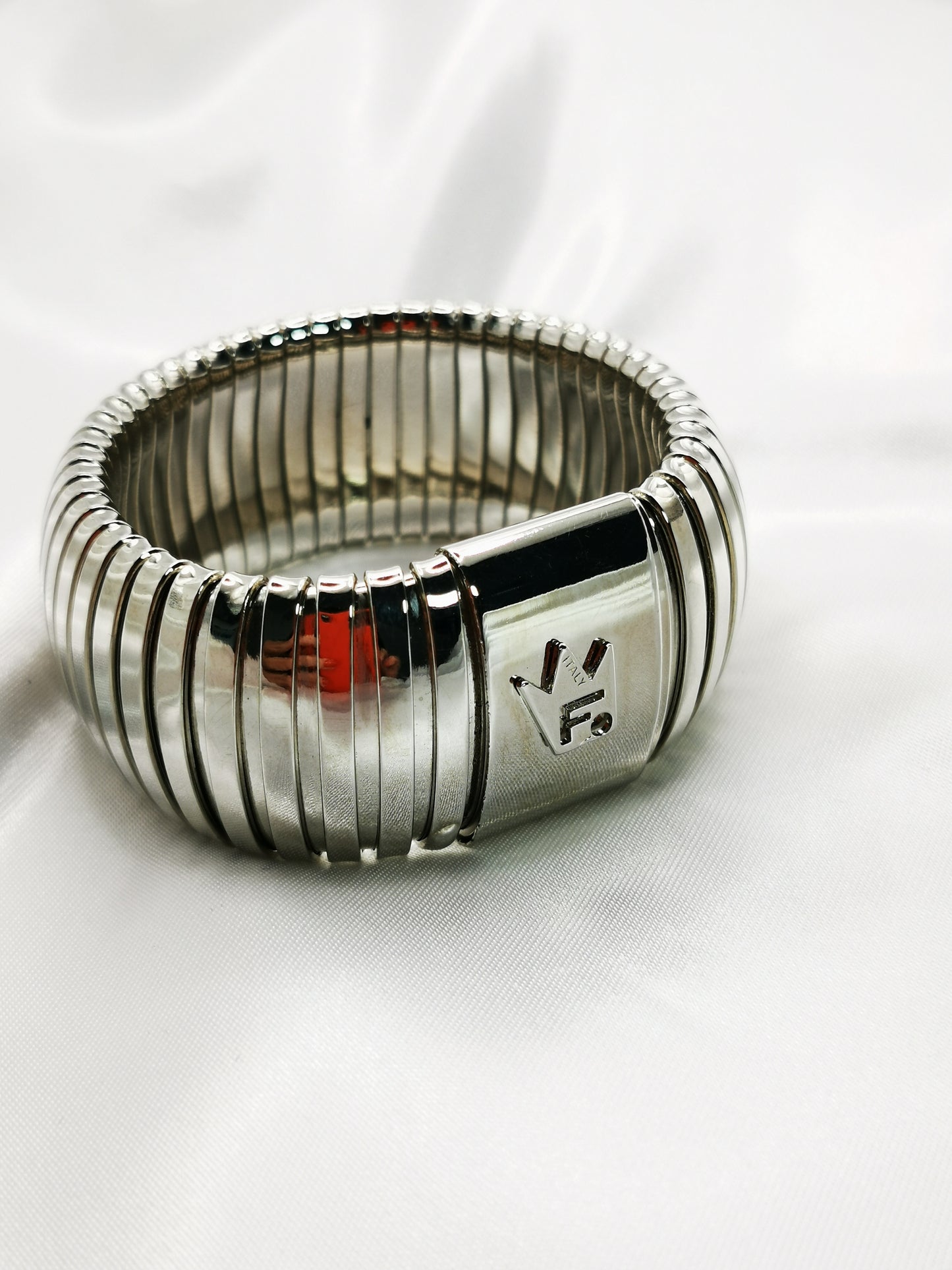 Pulsera tubogas rodio 3cm ancho