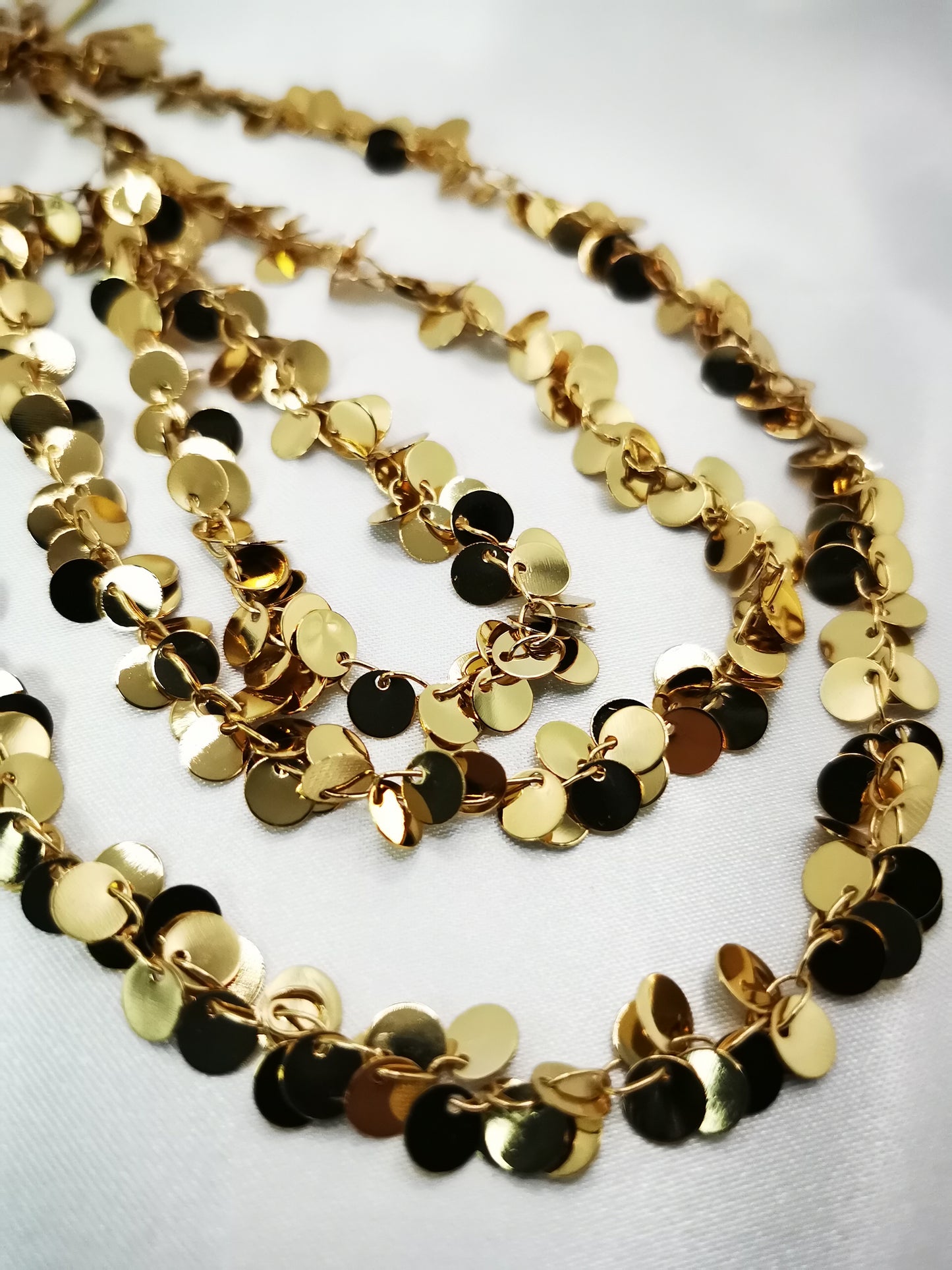 Collar largo destellos en oro