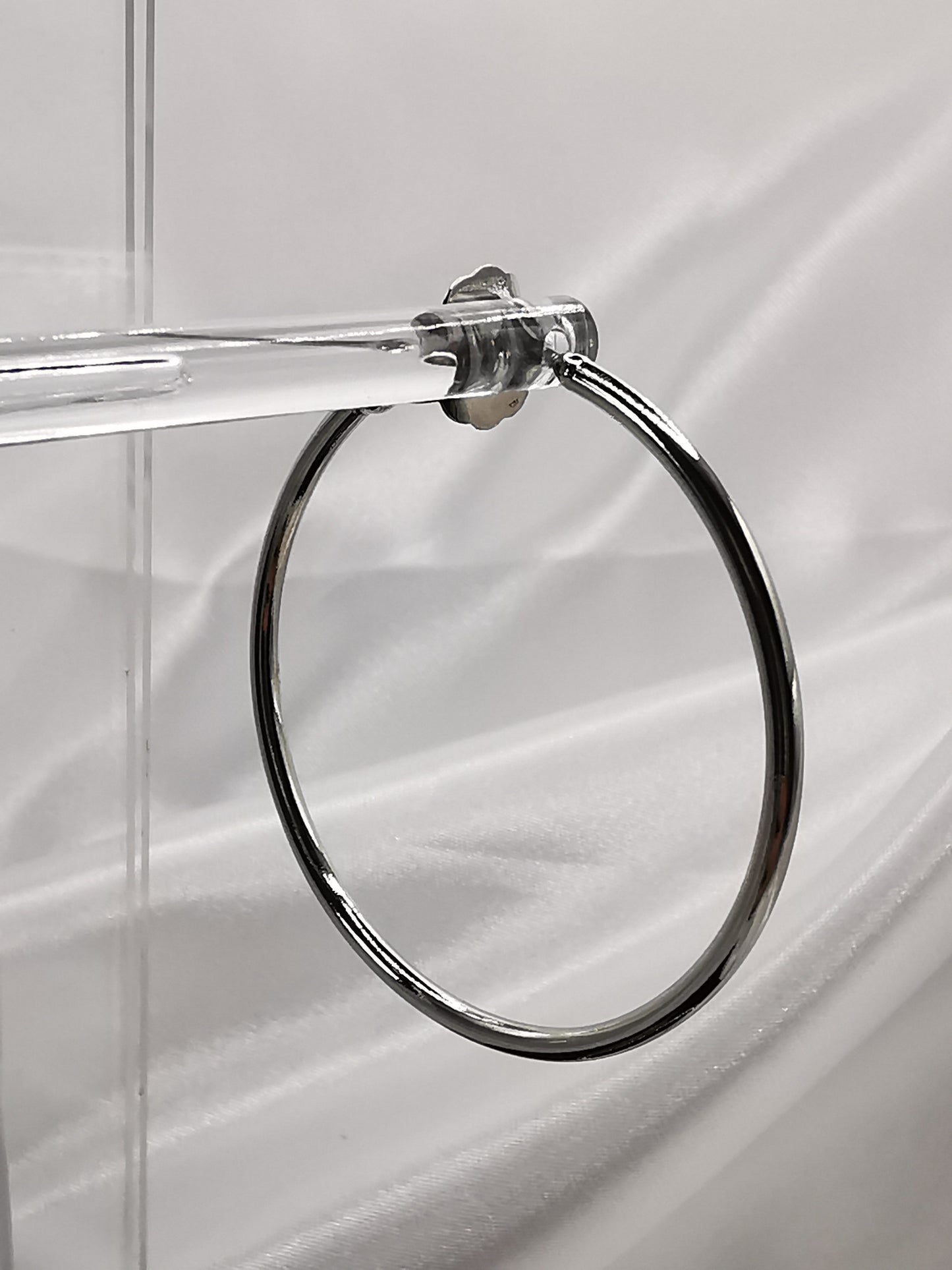 Aros en rodio 4,5 cm