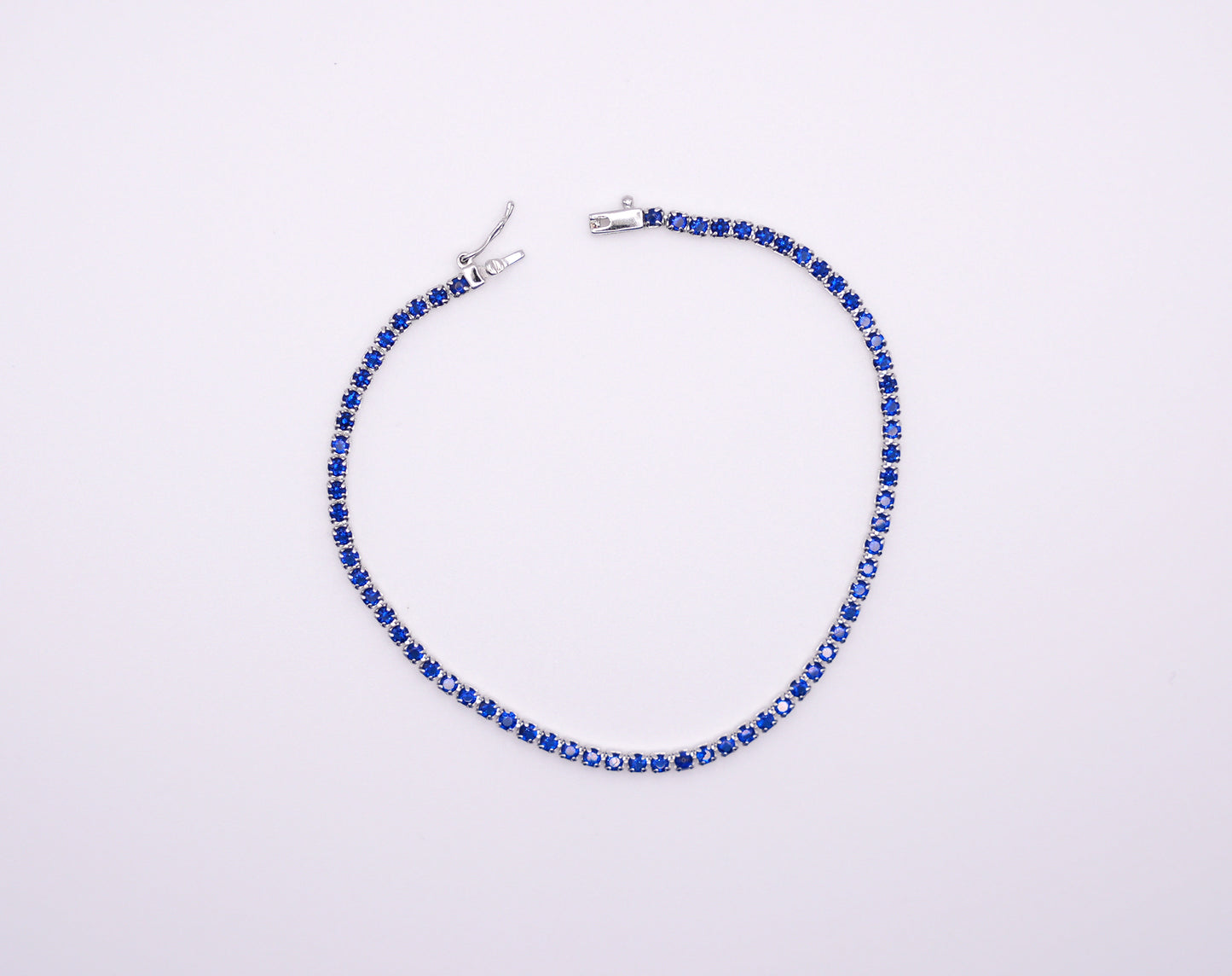 Pulsera rivière en color zafiro