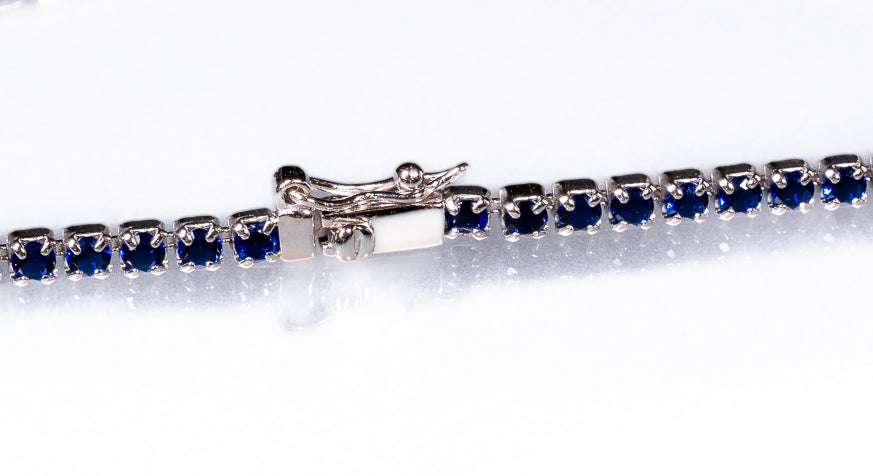 Pulsera rivière en color zafiro