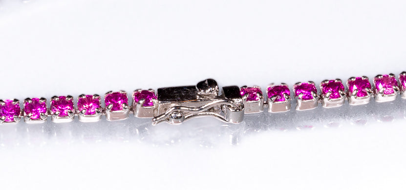 Pulsera rivière en color rubí