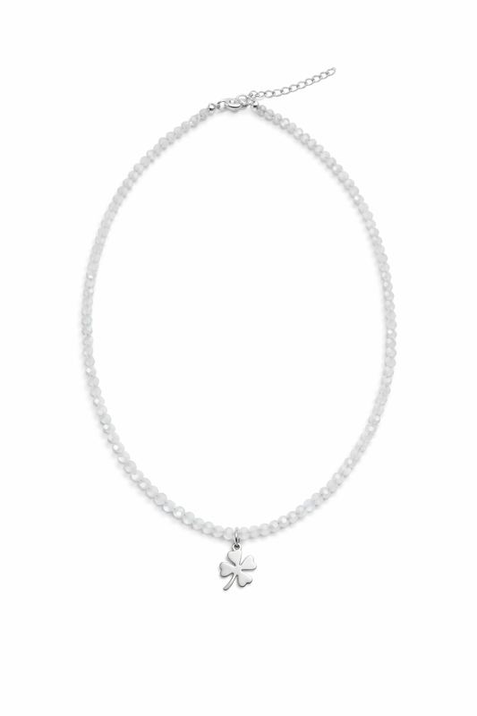 Collar cuarzo blanco TRÉBOL