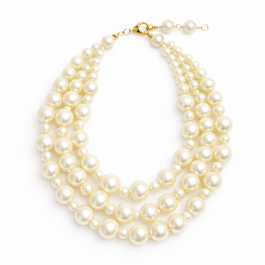 Collar 3 filas en perla