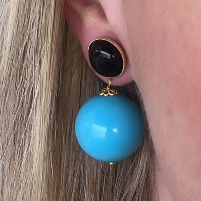 Pendientes bola azul Capri