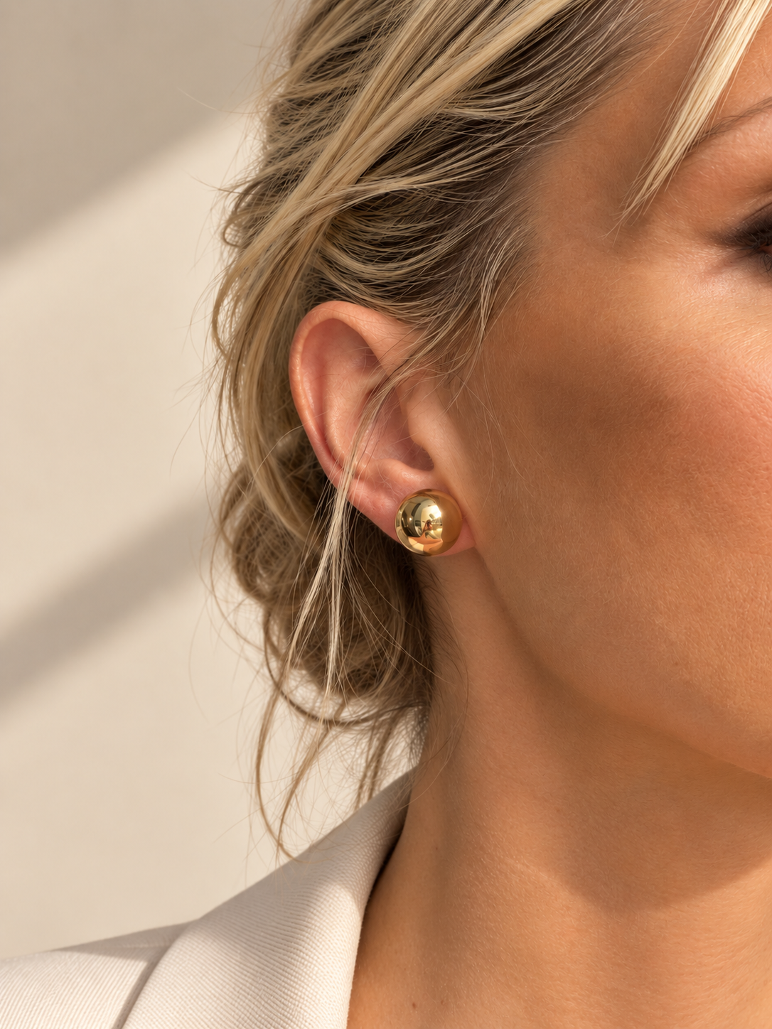 Pendientes Media Esfera Gold 10mm