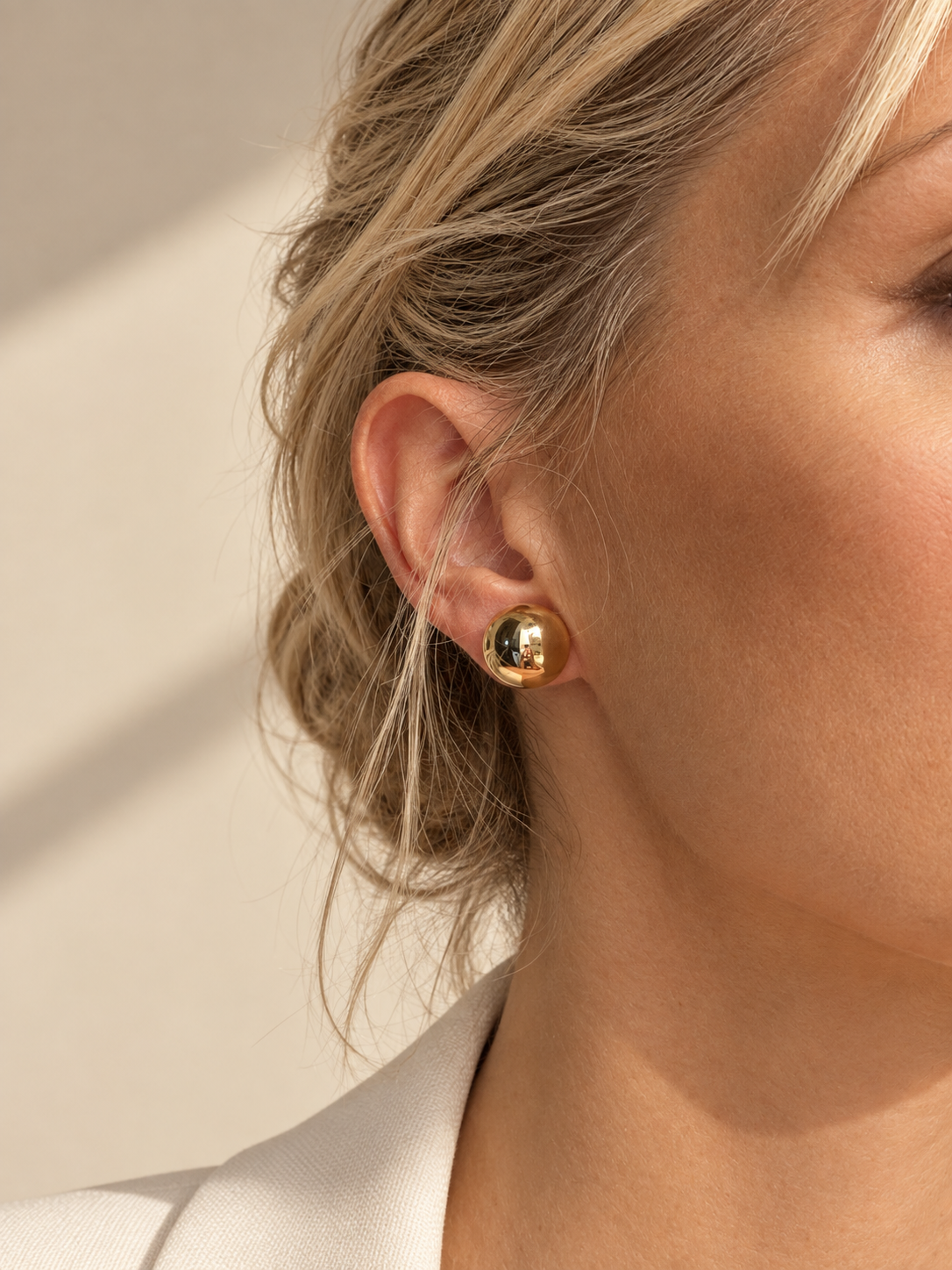 Pendientes Media Esfera Gold 12mm