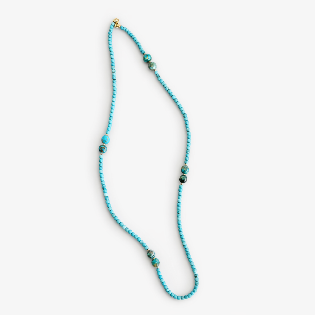 Collar largo turquesa
