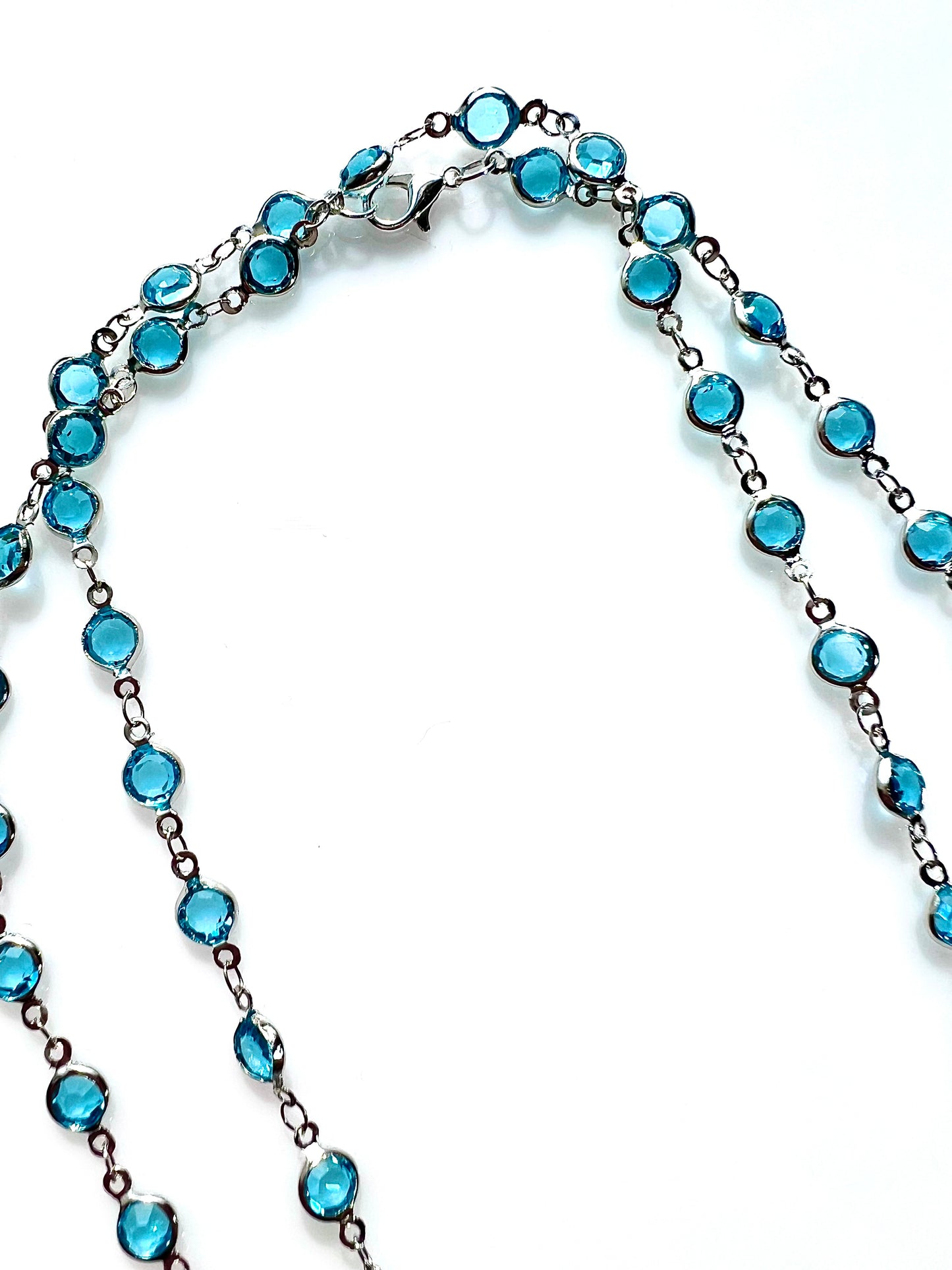 Collar largo Solara azul/ plata