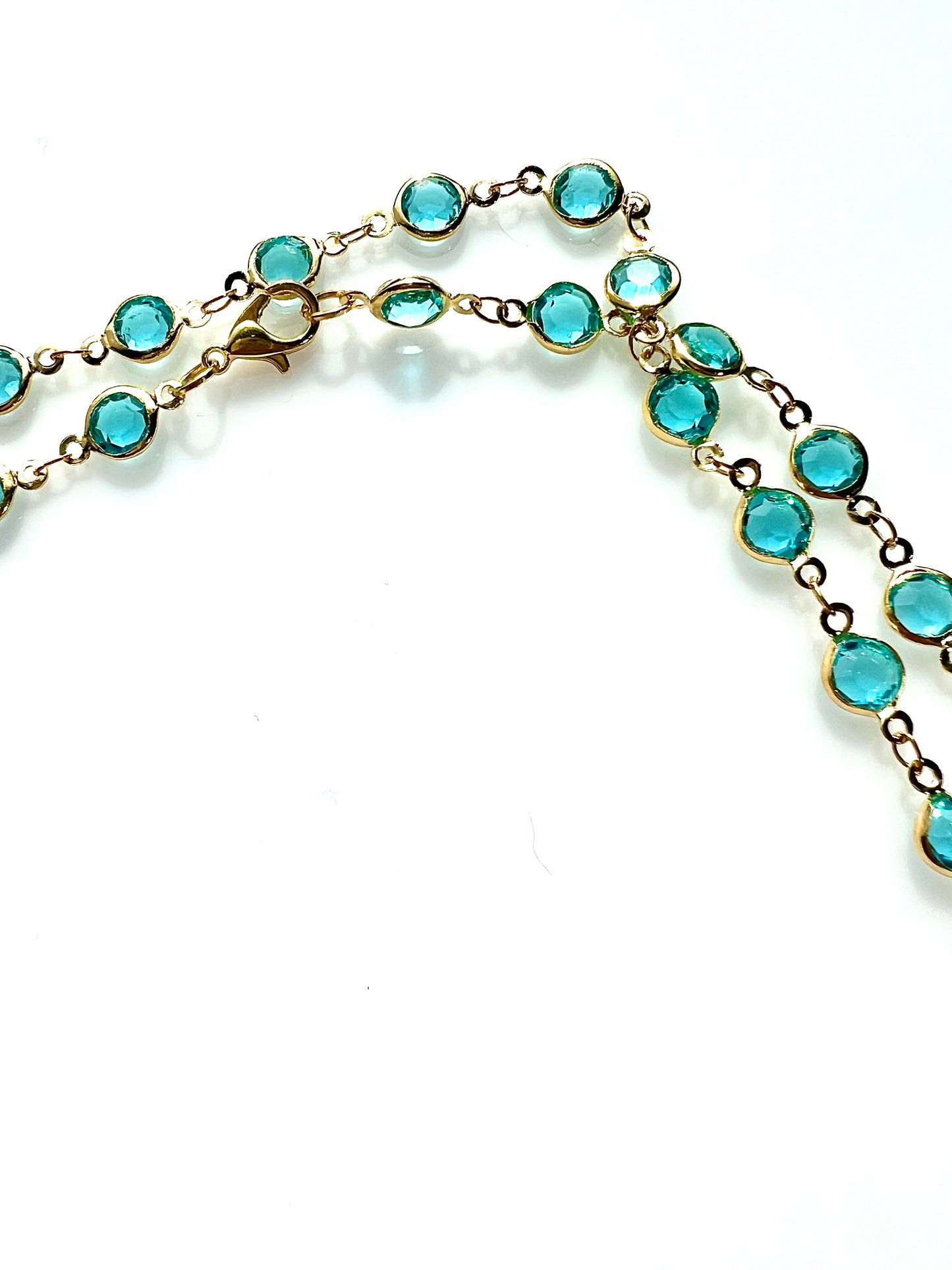 Collar largo Solara azul/ oro