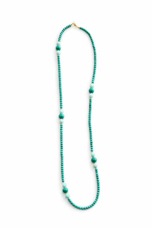 Collar largo turquesa verde