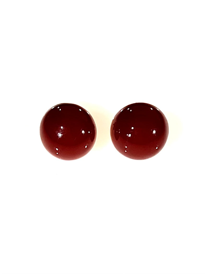 Pendientes media esfera rojo