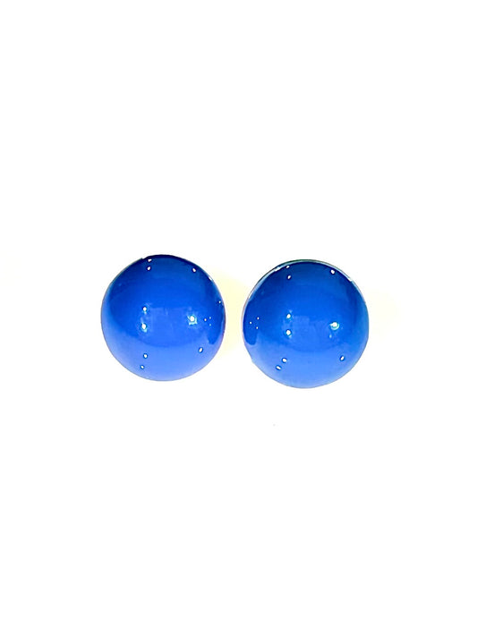 Pendientes media esfera azul