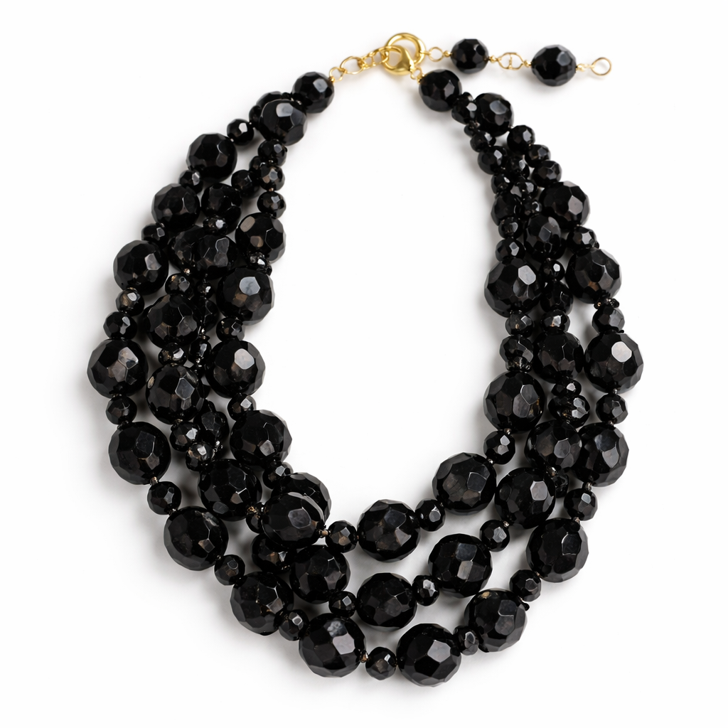 Collar 3 filas en negro