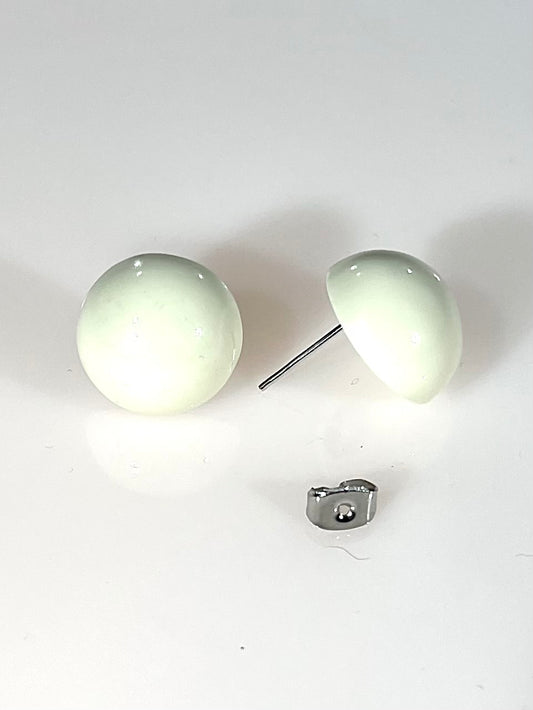 Pendientes media esfera ivory