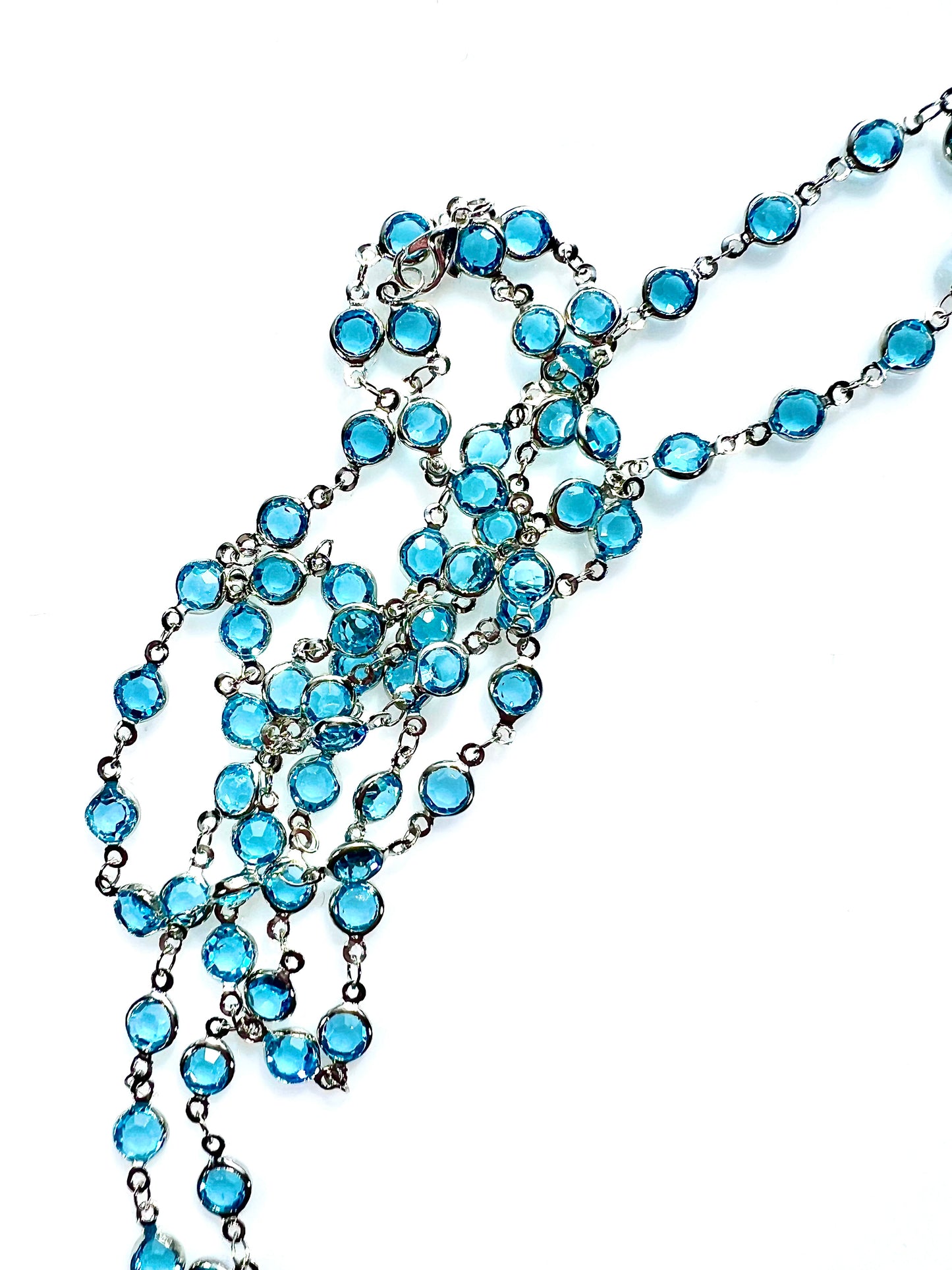 Collar largo Solara azul/ plata