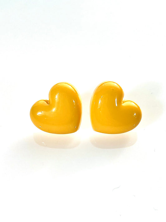 Pendientes corazón Amarillo