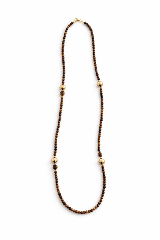 Collar largo Ojo de Tigre