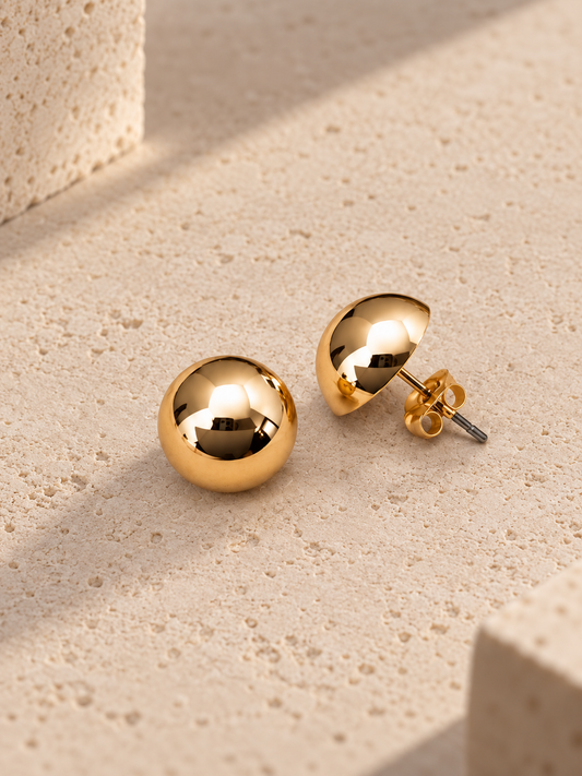 Pendientes Media Esfera Gold 10mm