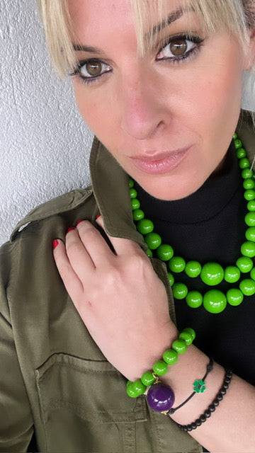 Collar doble verde