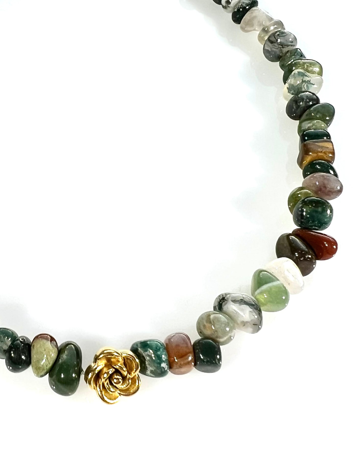 Collar Flor en agate indio