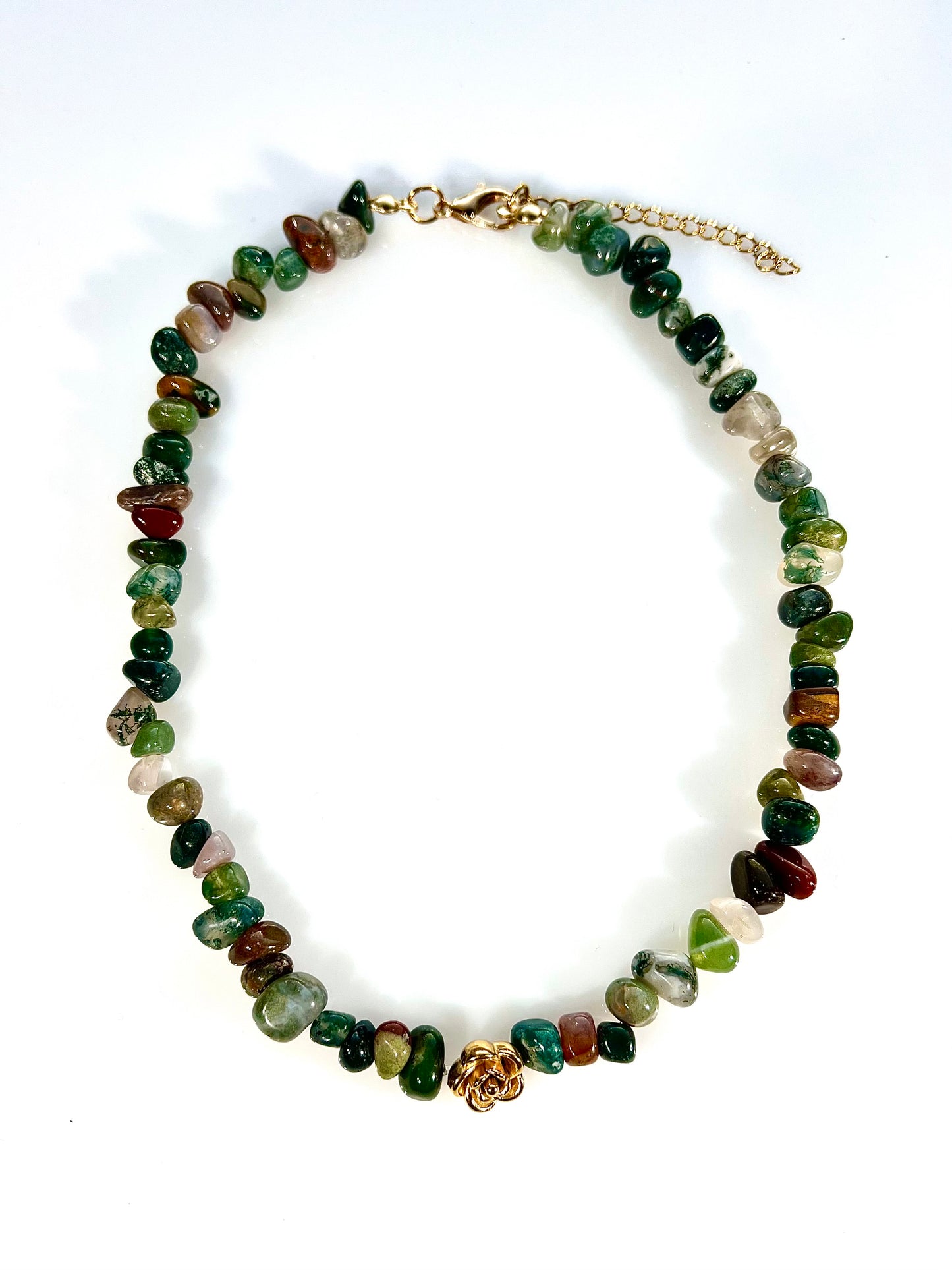 Collar Flor en agate indio